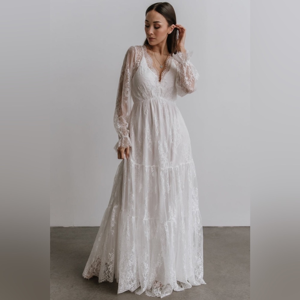 Baltic Born White Gloria Lace Maxi Dress